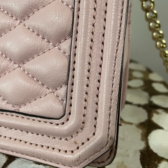 Rebecca Minkoff Women’s Love Quilted Leather Crossbody Purse Pink - Picture 2 of 11